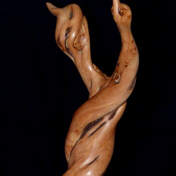 Sculptuur getiteld "Saint Julien" door Bernard Geoffroy, Origineel Kunstwerk, Hout