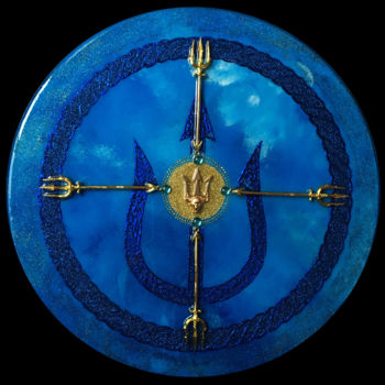 Malerei mit dem Titel "De Shiva, Poséidon…" von Mona Bessaa, Original-Kunstwerk, Acryl