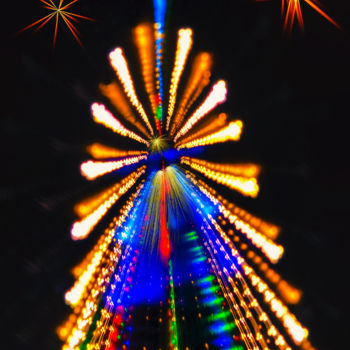 제목이 "LE SAPIN MAGIQUE DE…"인 사진 Blaise Lavenex로, 원작, 라이트 페인팅