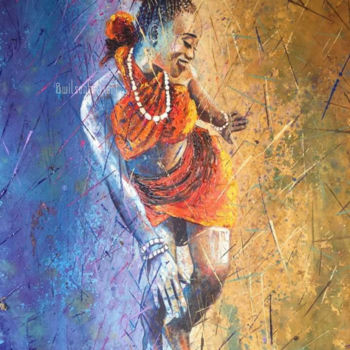 Painting titled "Igbo Dancer" by Wilson Felix Olugu, Original Artwork, Oil