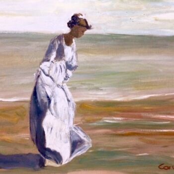 Pintura titulada "En la orilla" por Mónica Caruncho Fontela, Obra de arte original, Oleo