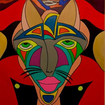 Ζωγραφική με τίτλο "Cats" από Philippe Seigle, Αυθεντικά έργα τέχνης, Ακρυλικό
