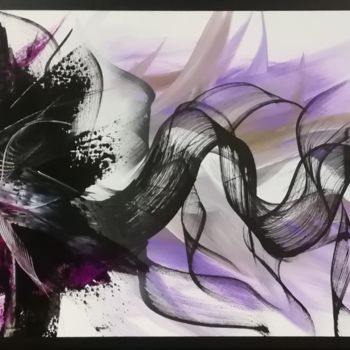 Peinture intitulée "Japan flower" par Trä  Abstract Painting, Œuvre d'art originale, Acrylique