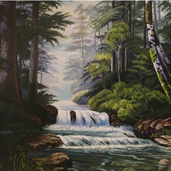 Painting titled "The Flow" by Wilson Felix Olugu, Original Artwork, Oil