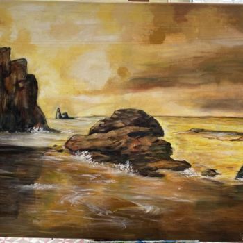 Schilderij getiteld "Crépuscule" door Pardo Y Cobo, Origineel Kunstwerk, Acryl Gemonteerd op Frame voor houten brancard