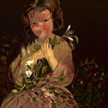 Pintura titulada "Con flores del jard…" por Mónica Caruncho Fontela, Obra de arte original, Oleo