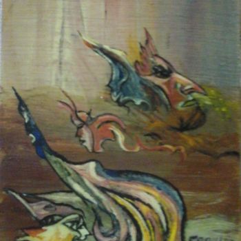 Painting titled "VESTIGES DU PASSE" by Sam De Beauregard, Original Artwork, Gouache