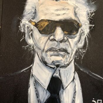 Peinture intitulée "Karl lagarfeld" par Joele Ardans, Œuvre d'art originale, Acrylique