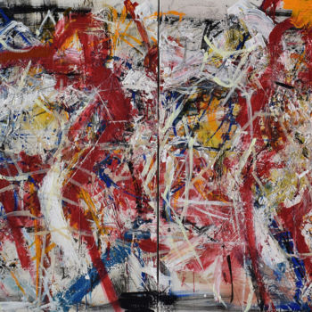 Painting titled ""Ballet is dead" se…" by Florian Liber, Original Artwork, Acrylic Mounted on Wood Stretcher frame
