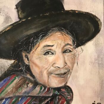 Painting titled "Péruvienne" by Joele Ardans, Original Artwork, Acrylic