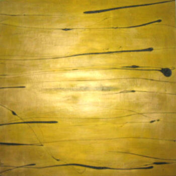 Painting titled "Black Gold Rising" by Sio Montera, Original Artwork