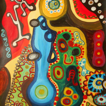 Peinture intitulée "Mystique n°1 L'Oeil…" par Aurélie Sarrazin, Œuvre d'art originale, Acrylique
