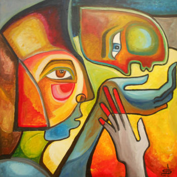 Peinture intitulée "L'Offrande" par Aurélie Sarrazin, Œuvre d'art originale, Acrylique Monté sur Châssis en bois