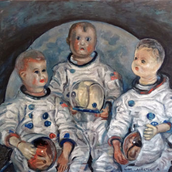 绘画 标题为“Nasa Puppets” 由Wim Carrette, 原创艺术品, 油