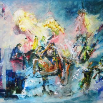 제목이 "musique en scène"인 미술작품 Navema로, 원작, 아크릴 나무 들것 프레임에 장착됨