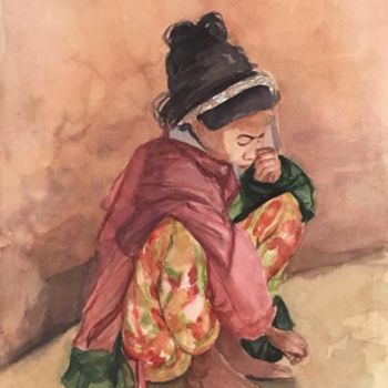 Peinture intitulée "Inocencia" par Hafida El Oumlouki Shaïmi, Œuvre d'art originale, Aquarelle