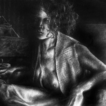 Dessin intitulée "Le fauteuil - The a…" par Peter Soyman, Œuvre d'art originale, Crayon