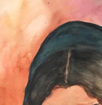 Peinture intitulée "TRISTEZA" par Hafida El Oumlouki Shaïmi, Œuvre d'art originale, Aquarelle