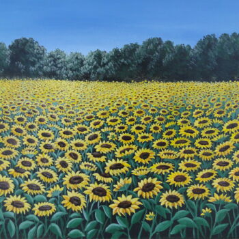 Painting titled "Tournesols" by Claire Morand, Original Artwork, Acrylic
