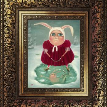 Printmaking titled "Winter Mermaid. Fra…" by Irena Aizen, Original Artwork, Digital Print Mounted on Cardboard