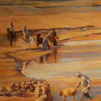 제목이 "NOMADAS"인 미술작품 Hafida El Oumlouki Shaïmi로, 원작, 기름
