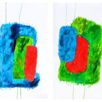 「"Diptych"」というタイトルの絵画 Giulio Benattiによって, オリジナルのアートワーク, オイル