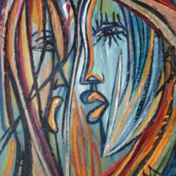 Painting titled "LA VOIX DE LA CONSC…" by Sam De Beauregard, Original Artwork, Gouache