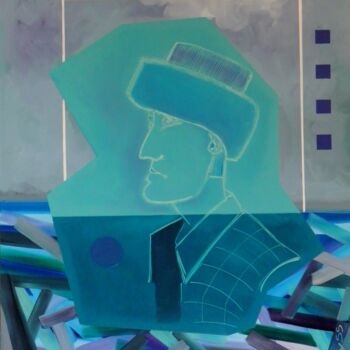 Painting titled "Memory of the seas" by Marc Bulyss, Original Artwork, Oil Mounted on Wood Stretcher frame