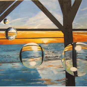 Peinture intitulée "Escale des bulles a…" par Manu Surreabulliste, Œuvre d'art originale