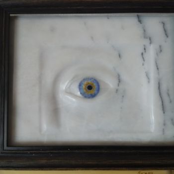 Sculpture titled "L'oeil" by Forcadolmu, Original Artwork, Stone
