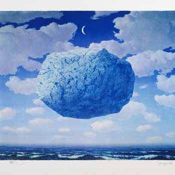 Gravures & estampes intitulée "La Fleche De Zénon" par René Magritte, Œuvre d'art originale, Lithographie