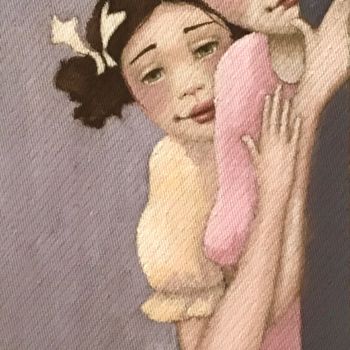 Painting titled "Les indiscrètes -…" by Noëlle Lassailly, Original Artwork, Acrylic Mounted on Wood Stretcher frame