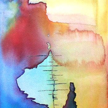 Painting titled "Colors" by Art Moé, Original Artwork, Watercolor