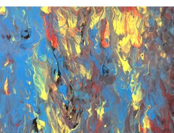 Pintura intitulada "Falling yellow" por Greg Powell, Obras de arte originais, Tinta de esmalte