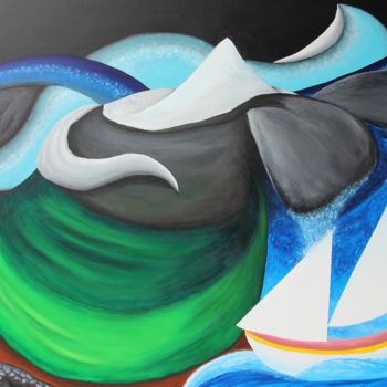 Pintura intitulada "DO MAR À MONTANHA -…" por Sofia Sant´Ana, Obras de arte originais, Acrílico Montado em Painel de madeira