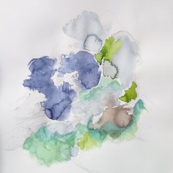 Peinture intitulée "Paysage Imperceptib…" par Hélène Mongin, Œuvre d'art originale, Encre