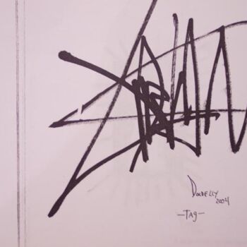 Σχέδιο με τίτλο "Tag" από Adrian Dordelly, Αυθεντικά έργα τέχνης, Μαρκαδόρος