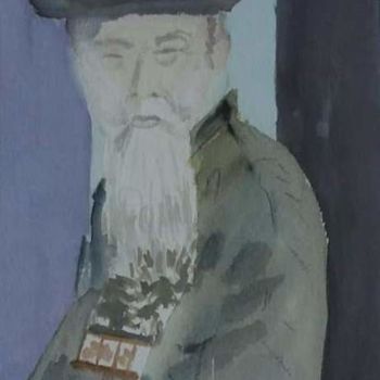 Painting titled "le bel âge" by Pascale Coutoux, Original Artwork, Watercolor