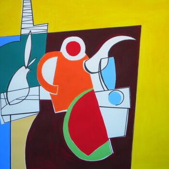 Painting titled "Masih hidup" by Gabriele Donelli, Original Artwork, Acrylic