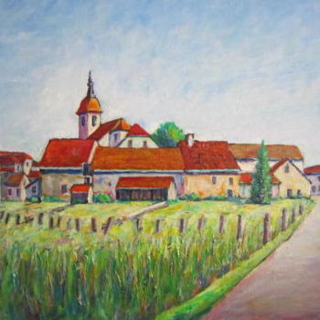 Peinture intitulée "Rosey, chemin des c…" par Joel Jeanniot, Œuvre d'art originale, Huile