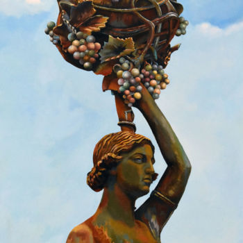 Peinture intitulée "La Fontaine aux Ois…" par David Le Pichon, Œuvre d'art originale, Huile