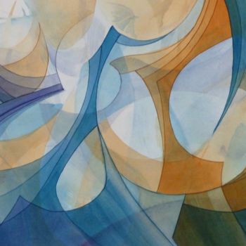 Painting titled "Abstraction 02-20" by Richard Aubin, Original Artwork, Watercolor