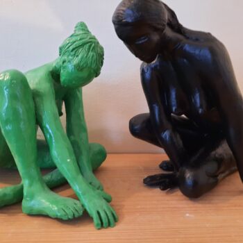 "Jeux  de plage" başlıklı Heykel Reno Sculpteur tarafından, Orijinal sanat, Kil