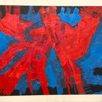 Schilderij getiteld "Fire on the water" door Ivan Malevich, Origineel Kunstwerk, Olie