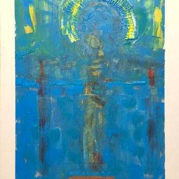 Schilderij getiteld "Blue eyes of Jesus" door Ivan Malevich, Origineel Kunstwerk, Olie