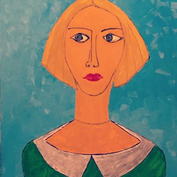 Schilderij getiteld "beautiful blonde in…" door Ivan Malevich, Origineel Kunstwerk, Olie