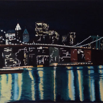 绘画 标题为“New York's Brooklyn…” 由Luethi Alias Abdelghafar, 原创艺术品, 油 安装在木质担架架上