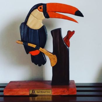 Sculpture intitulée "Toukan" par Michael Aoun, Œuvre d'art originale, Bois