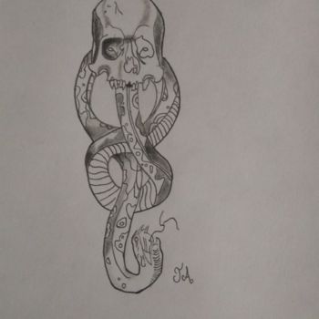 Zeichnungen mit dem Titel "La marque des ténèb…" von Julien Aubry, Original-Kunstwerk, Bleistift