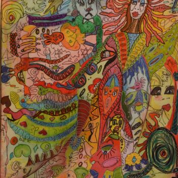 Peinture intitulée "La maitresse des rè…" par Anna Laurina Vassiliu Mulder Smid, Œuvre d'art originale, Aquarelle Monté sur…